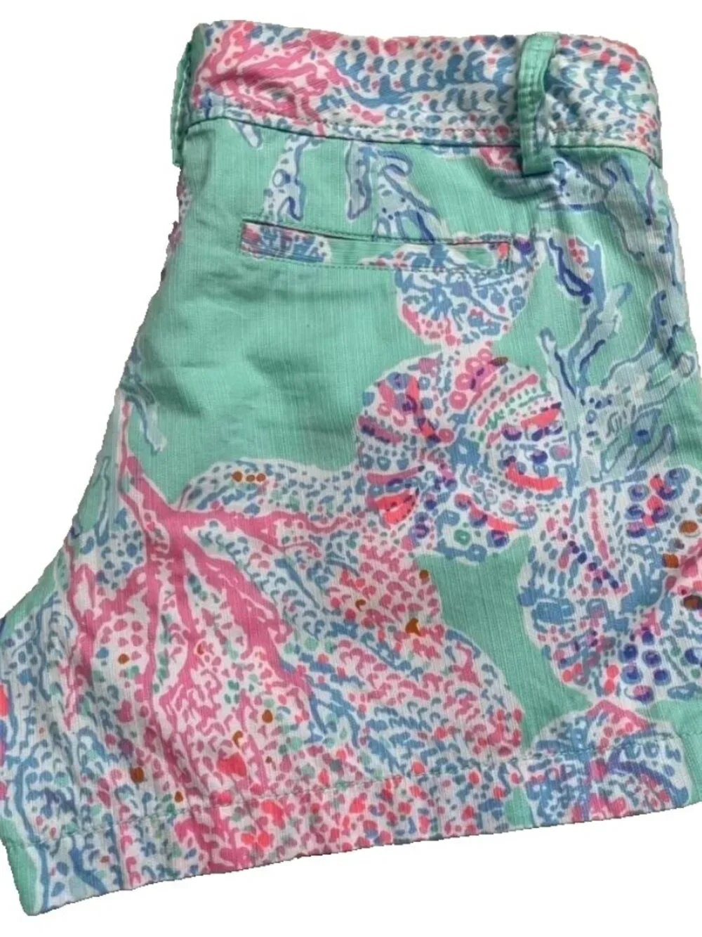 Lilly Pulitzer Callahan Shorts Size 10 Minty Fresh Fansea Coral 5